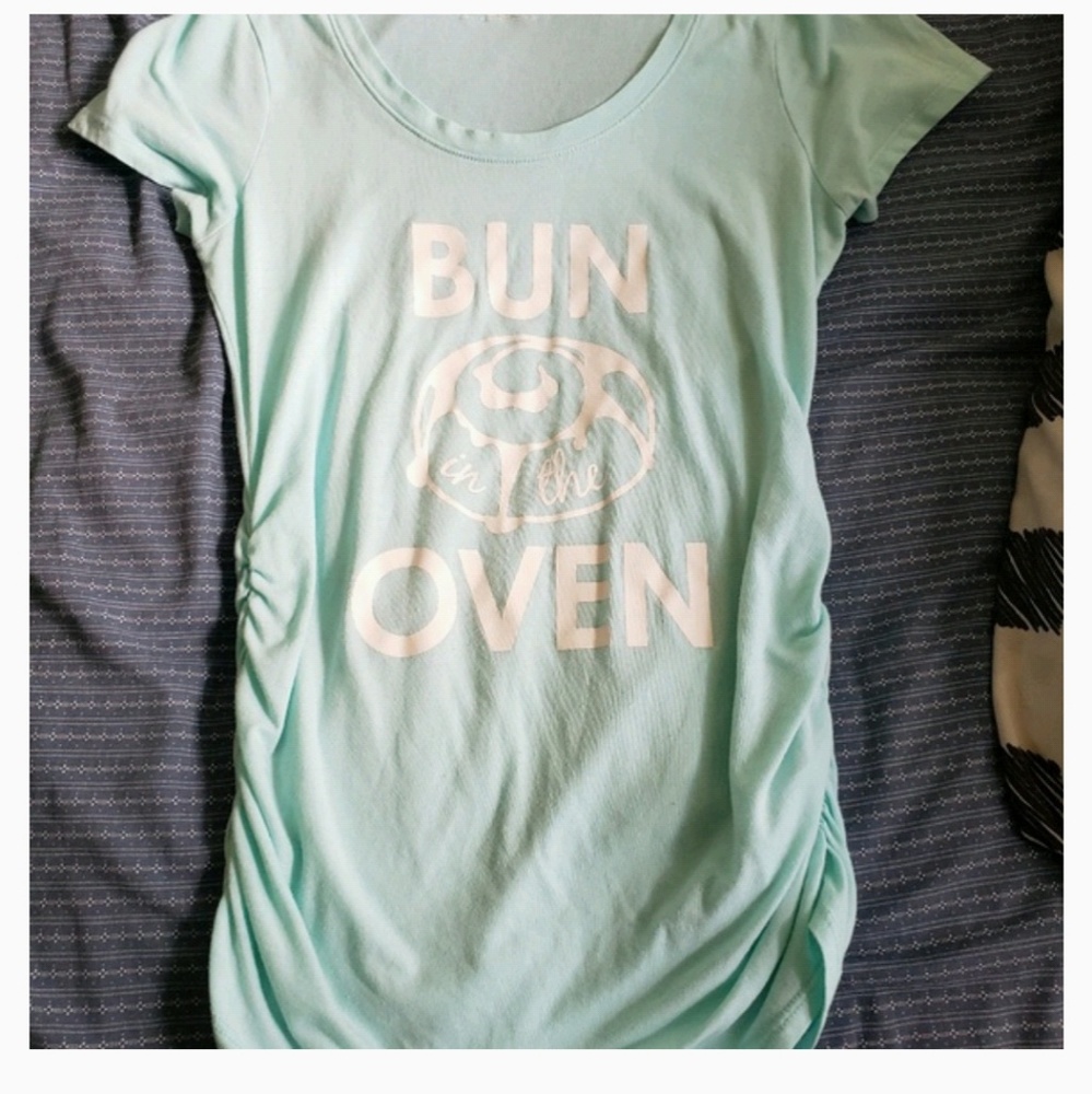 Bun in the Oven Light Blue Maternity Shirt